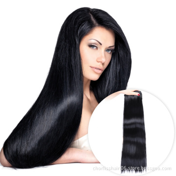 Silky Straight Pure Color Imitate Human Hair Clip In Hair Weaving Protein Chemical Fiber 11 Clips Synthetic Hair Extensions